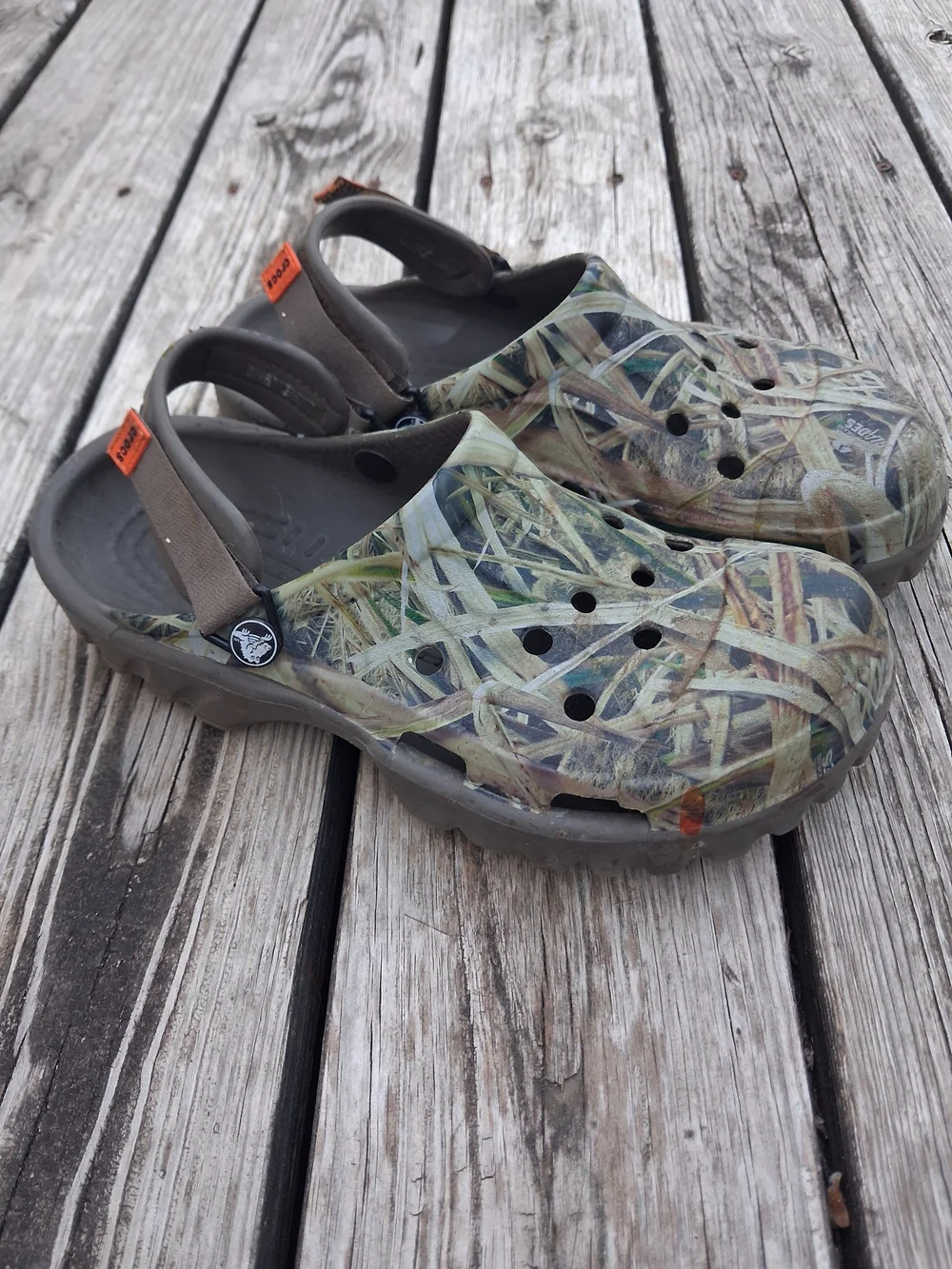 CROCS Men's Classic Realtree Camo Slip-On Loafers with Heel Strap